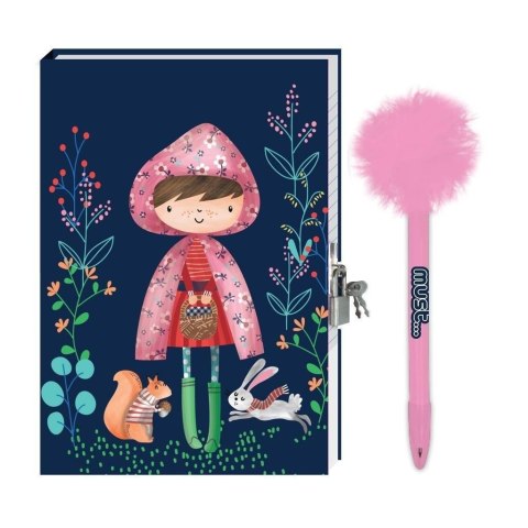 Pamiętnik+długopis z pomponem Czerwony Kapturek