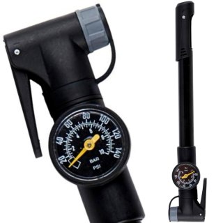 POMPKA ROWEROWA MINI Z MANOMETREM 120psi (8bar) CZARNA DUNLOP