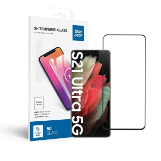 Szkło hartowane do Samsung Galaxy S21 ULTRA (full glue / case friendly) Blue Star 5D czarne