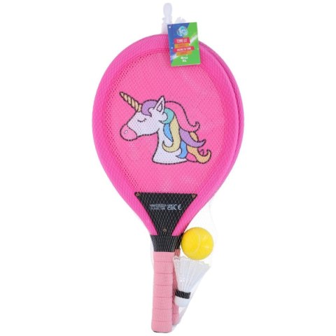 ZESTAW DO BADMINTONA TENISA JUMBO KID EDDY TOYS - UNICORN