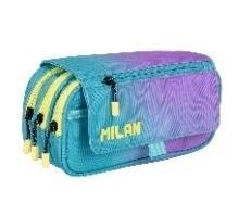 Piórnik 3 komorowy z klapką turkusowy