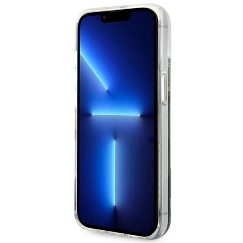 GUESS futerał do IPHONE 13 / 14 / 15 GUHCP14SLFLSB (Flower Liquid Glitter) niebieski