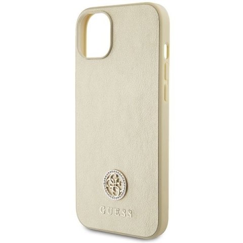 GUESS futerał do IPHONE 13 / 14 / 15 GUHCP15SPS4DGPD (Leather 4G Metal Logo Strass) złoty