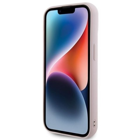 GUESS futerał do IPHONE 13 / 14 / 15 GUHCP15SPSQSQSP (Quilted Metal Logo) różowy