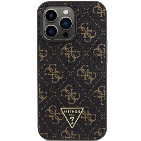GUESS futerał do IPHONE 14 Pro GUHCP14LPG4GPK (4G Triangle Metal Logo) czarny