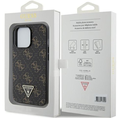 GUESS futerał do IPHONE 14 Pro GUHCP14LPG4GPK (4G Triangle Metal Logo) czarny