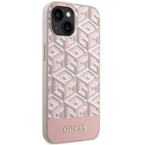 GUESS futerał do IPHONE 14 kompatybilny z MagSafe GUHMP14SHGCFSEP (GCUBE Stripes) różowy