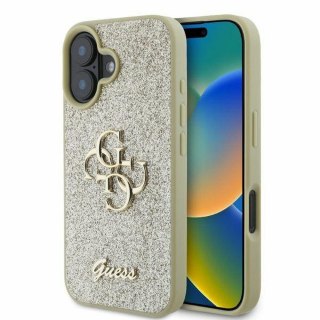 GUESS futerał do IPHONE 16 GUHCP16SHG4SGD (Fixed Glitter Big 4G) złoty