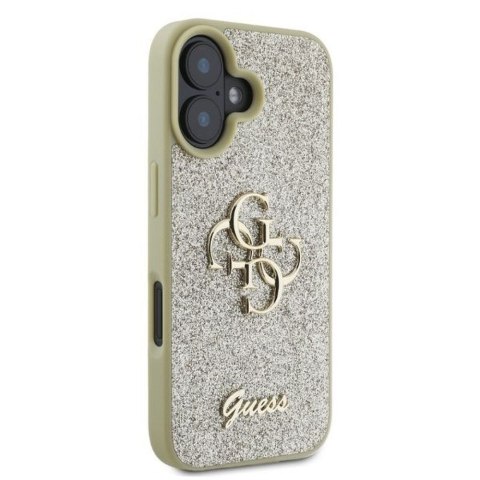 GUESS futerał do IPHONE 16 GUHCP16SHG4SGD (Fixed Glitter Big 4G) złoty