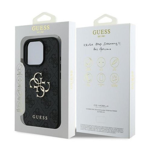 GUESS futerał do IPHONE 16 Pro GUHCP16L4GMGGR (4G PU Big Logo) czarny