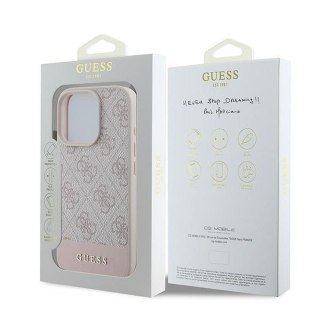 GUESS futerał do IPHONE 16 Pro Max GUHCP16XG4GLPI (4G PU Bottom Stripe) różowy