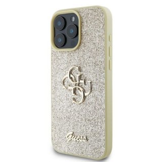 GUESS futerał do IPHONE 16 Pro Max GUHCP16XHG4SGD (Fixed Glitter Big 4G) złoty