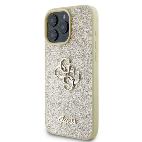 GUESS futerał do IPHONE 16 Pro Max GUHCP16XHG4SGD (Fixed Glitter Big 4G) złoty