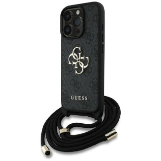 GUESS futerał do IPHONE 16 Pro Max GUHCP16XP4GMGCRK (CBDY PU 4G Big Logo W/Cord Strap) czarny