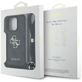 GUESS futerał do IPHONE 16 Pro Max GUHCP16XP4GMGCRK (CBDY PU 4G Big Logo W/Cord Strap) czarny