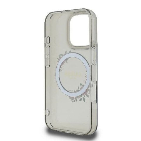 GUESS futerał do IPHONE 16 Pro kompatybilny z MagSafe GUHMP16LHFWFCK (IML Flowers Wreath) czarny