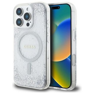GUESS futerał do IPHONE 16 Pro kompatybilny z MagSafe GUHMP16LRGRGES (Resin Gradient Glitter) silver