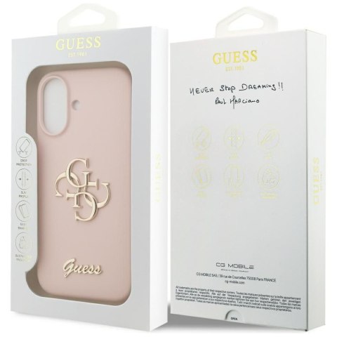 GUESS futerał do IPHONE 17 GUHCP17SSC4GSMP (Silicone W/ Big 4G Script) różowy