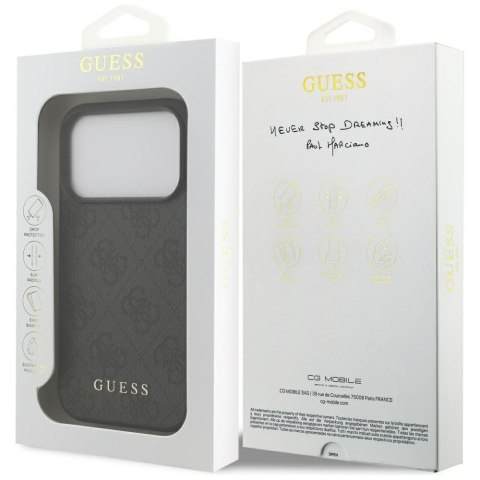 GUESS futerał do IPHONE 17 Pro GUHCP17LG4GFGR (PU 4G Classic) czarny