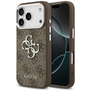 GUESS futerał do IPHONE 17 Pro GUHCP17LP4G4SMCW (4G PU Leather Case with Big 4G and Classic Logo and Silver Metal Camera Frame)