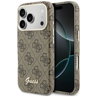 GUESS futerał do IPHONE 17 Pro Max kompatybilny z MagSafe GUHMP17X5P4FWMSW (PU FW 4G Script) brązowy