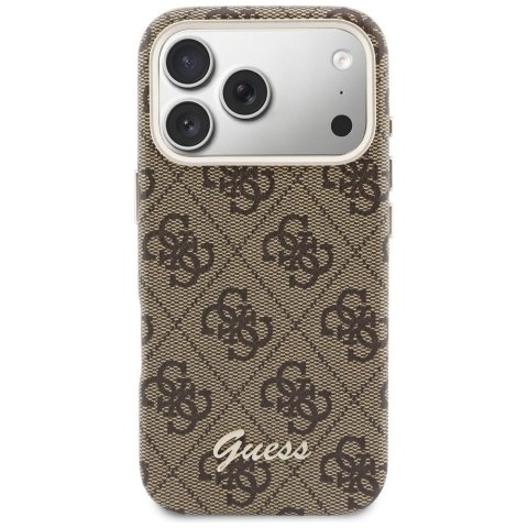 GUESS futerał do IPHONE 17 Pro Max kompatybilny z MagSafe GUHMP17X5P4FWMSW (PU FW 4G Script) brązowy