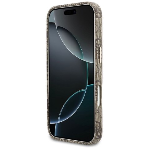 GUESS futerał do IPHONE 17 Pro Max kompatybilny z MagSafe GUHMP17X5P4FWMSW (PU FW 4G Script) brązowy