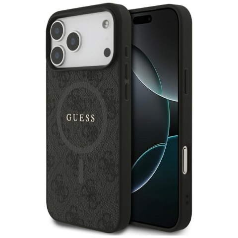 GUESS futerał do IPHONE 17 Pro Max kompatybilny z MagSafe GUHMP17XG4GFRK (PU 4G Ring Classic Logo) czarny