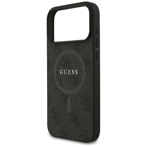 GUESS futerał do IPHONE 17 Pro Max kompatybilny z MagSafe GUHMP17XG4GFRK (PU 4G Ring Classic Logo) czarny