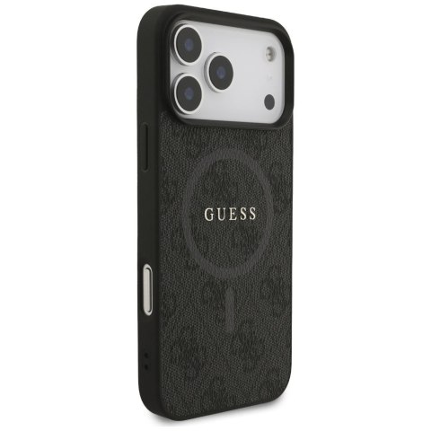 GUESS futerał do IPHONE 17 Pro Max kompatybilny z MagSafe GUHMP17XG4GFRK (PU 4G Ring Classic Logo) czarny
