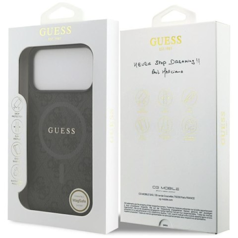 GUESS futerał do IPHONE 17 Pro Max kompatybilny z MagSafe GUHMP17XG4GFRK (PU 4G Ring Classic Logo) czarny