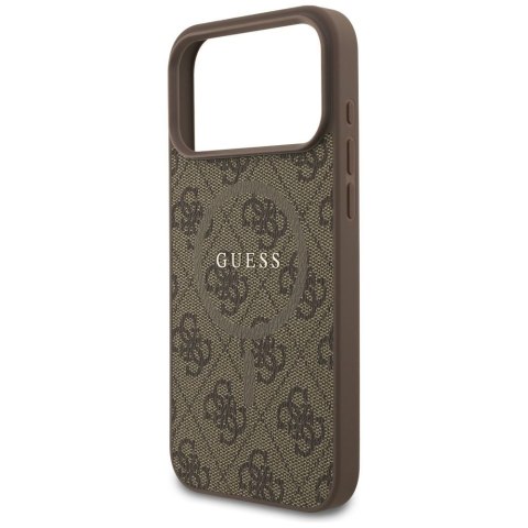 GUESS futerał do IPHONE 17 Pro Max kompatybilny z MagSafe GUHMP17XG4GFRW (PU 4G Ring Classic Logo) brązowy