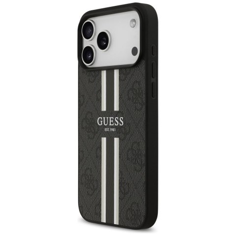 GUESS futerał do IPHONE 17 Pro Max kompatybilny z MagSafe GUHMP17XP4RPSK (4G Printed Stripes) czarny
