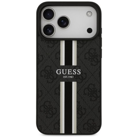 GUESS futerał do IPHONE 17 Pro Max kompatybilny z MagSafe GUHMP17XP4RPSK (4G Printed Stripes) czarny