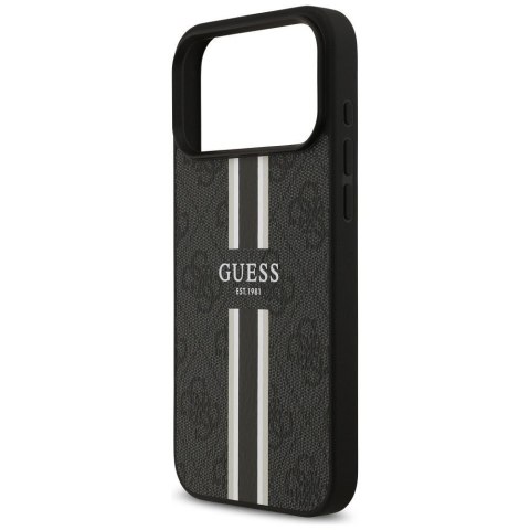 GUESS futerał do IPHONE 17 Pro Max kompatybilny z MagSafe GUHMP17XP4RPSK (4G Printed Stripes) czarny