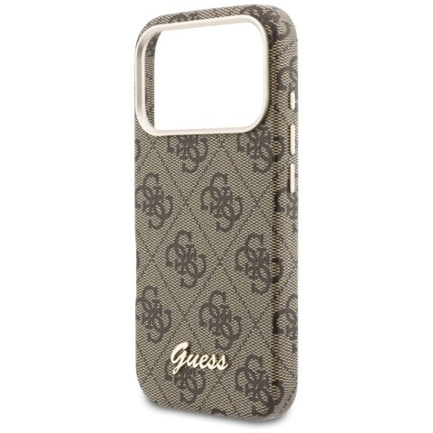 GUESS futerał do IPHONE 17 Pro kompatybilny z MagSafe GUHMP17L5P4FWMSW (PU FW 4G Script) brązowy