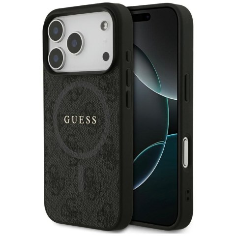 GUESS futerał do IPHONE 17 Pro kompatybilny z MagSafe GUHMP17LG4GFRK (PU 4G Ring Classic Logo) czarny