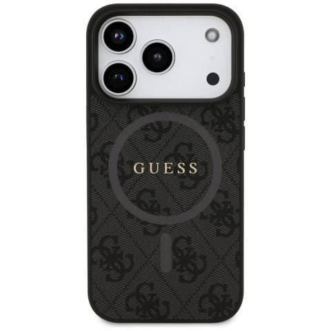 GUESS futerał do IPHONE 17 Pro kompatybilny z MagSafe GUHMP17LG4GFRK (PU 4G Ring Classic Logo) czarny