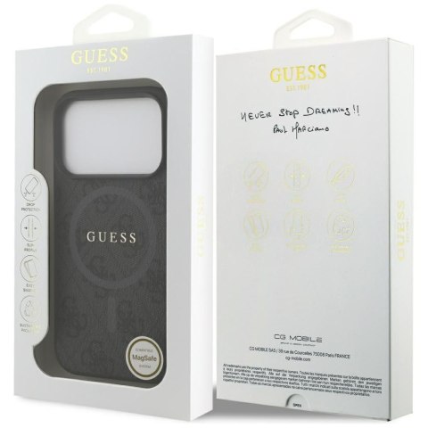 GUESS futerał do IPHONE 17 Pro kompatybilny z MagSafe GUHMP17LG4GFRK (PU 4G Ring Classic Logo) czarny