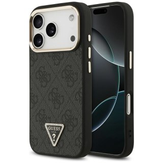 GUESS futerał do IPHONE 17 Pro kompatybilny z MagSafe GUHMP17LP4GTDGMK (4G PU W/ Triangle Logo) złoto czarny