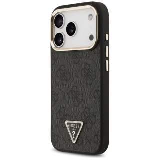 GUESS futerał do IPHONE 17 Pro kompatybilny z MagSafe GUHMP17LP4GTDGMK (4G PU W/ Triangle Logo) złoto czarny