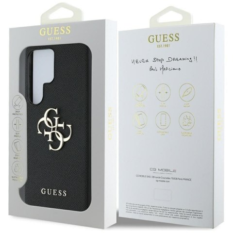 GUESS futerał do SAMSUNG S25 Ultra GUHCS25LPGT4MBK (PU Grained Big 4G and Classic Logo) czarny
