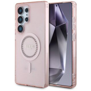 GUESS futerał do SAMSUNG S25 Ultra GUHMS25LPFTDTEP (Magnetic IML Rhinestones) różowy