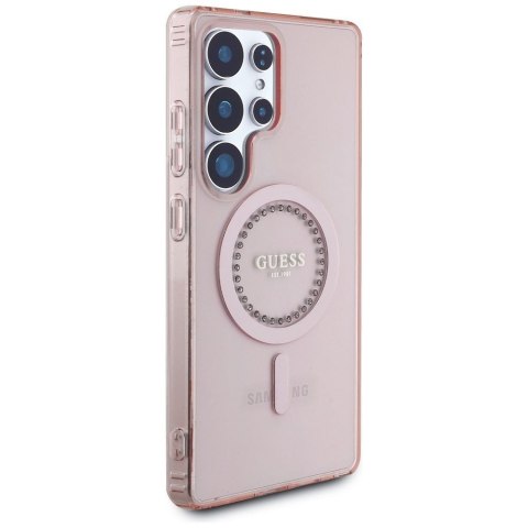 GUESS futerał do SAMSUNG S25 Ultra GUHMS25LPFTDTEP (Magnetic IML Rhinestones) różowy