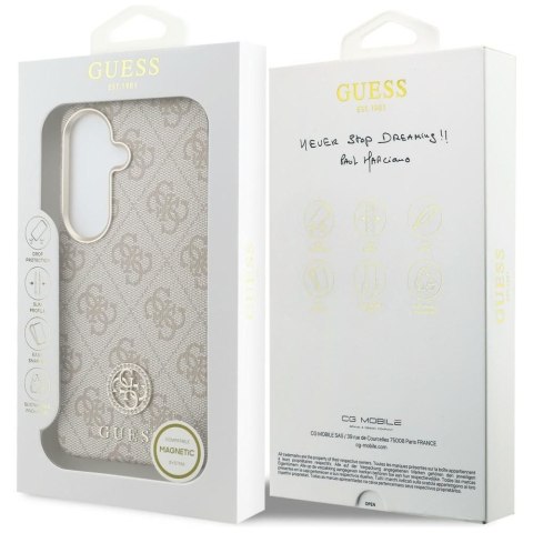 GUESS futerał do SAMSUNG S26 GUHMS26SP4GRMDEP (4G Rhinestone Round Logo MagSafe) różowy