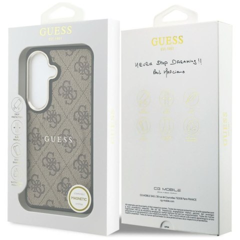 GUESS futerał do SAMSUNG S26 Plus GUHMS26MP4MSEGCW (4G Embossed Ring MagSafe) brązowy