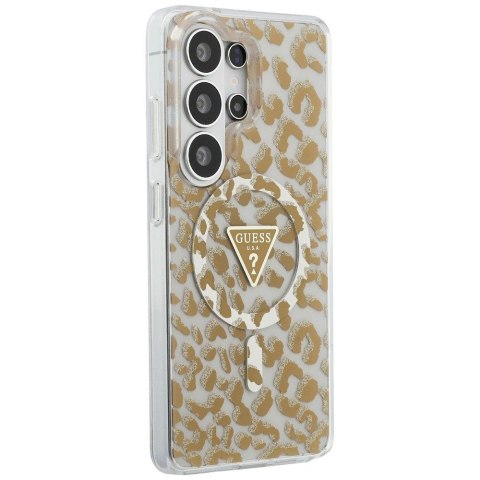 GUESS futerał do SAMSUNG S26 Ultra GUHMS26LHLEGTGLW (Magnetic IML Leopard Print Triangle) brązowy