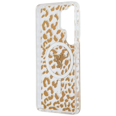 GUESS futerał do SAMSUNG S26 Ultra GUHMS26LHLEGTGLW (Magnetic IML Leopard Print Triangle) brązowy