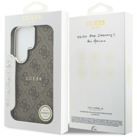 GUESS futerał do SAMSUNG S26 Ultra GUHMS26LP4MSEGCW (4G Embossed Ring MagSafe) brązowy