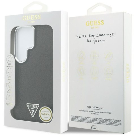 GUESS futerał do SAMSUNG S26 Ultra GUHMS26LPFGTSCMK (Fixed Glitter Triangle MagSafe) czarny